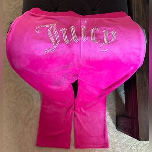 OG Big Bling Velour track pant in size Medium hot pink (free love)